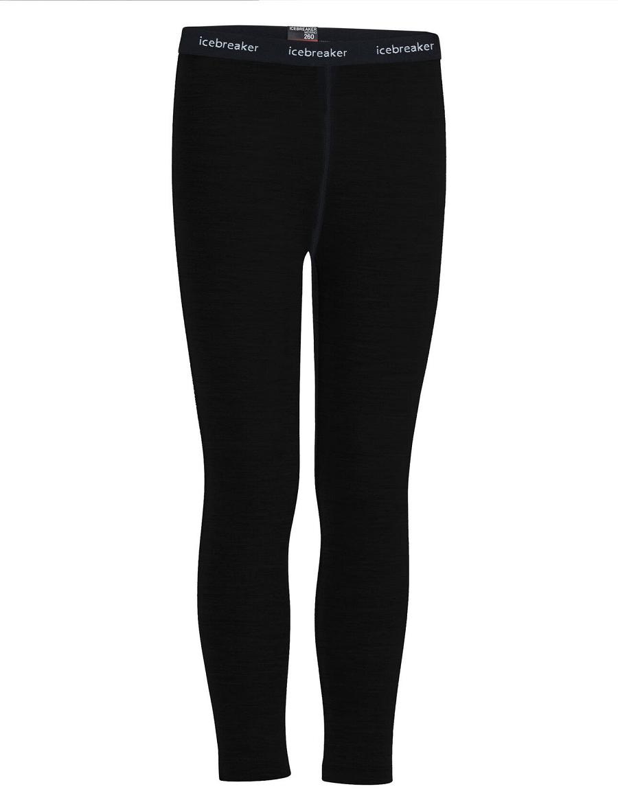 Black Kids\' Icebreaker Merino 260 Tech Thermal Leggings | USA 1938AHKP